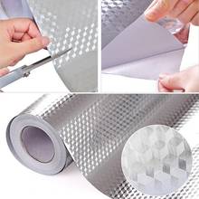 Rollo de pegatina a prueba de humedad para el hogar, papel de aluminio autoadhesivo impermeable, pegatina de pared para cocina, 1 rollo 2024 - compra barato