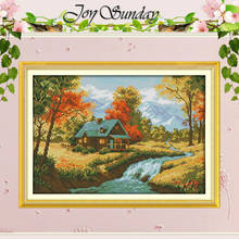 The Autumn Stream Counted Cross Stitch 11CT 14CT Cross Stitch Sets Wholesale Scenery Cross-stitch Kits Embroidery Needlework 2024 - buy cheap