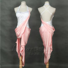 New Latin dance skirt competition skirt performance Skirt Adult custom pink flash diamond dance skirt 2024 - buy cheap