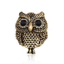 Vintage Gold  Owl Brooch Pins Metal Bird Brooches for Women Broche Shirt Suit Accessories Retro Jewelry Gifts for Girls 2024 - buy cheap