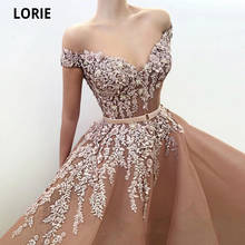 LORIE Elegant Prom Dresses Off the Shoulder 3D Flowers Princess Evening Gown Long Formal Party Dress Belt Plus Size Custom Made 2024 - buy cheap