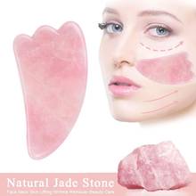 Natural Jade Gua Sha Stone Board Massage Rose Quartz Plate for Face Neck Back Body Jade Face Massager Scrapers Tools 2024 - buy cheap