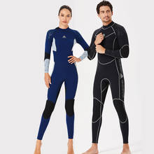 Гидрокостюм из неопрена 3 мм, эластичный костюм для дайвинга с застежкой-молнией сзади, цельный, для женщин, мужчин, для подводного плавания, плавания, серфинга, купальник 2024 - купить недорого