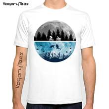 Camiseta masculina engraçada com estampa de lua, engraçada, gola redonda, camiseta masculina fashion 2024 - compre barato