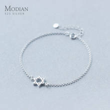 Modian-pulsera de plata de primera ley con forma de estrella para mujer, brazalete con cadena Simple, plata esterlina 100%, hexagrama, 925 2024 - compra barato