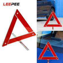 Leepee placa de sinal de emergência, triângulo de aviso para carro, refletiva, placa de sinalização automática de emergência para carros, tripé 2024 - compre barato