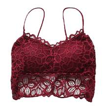 Bralette de encaje Floral para mujer, lencería Sexy con bordado de copa completa, sujetador de realce acolchado de Color sólido, 2019 2024 - compra barato