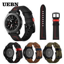 UEBN-Correa de cuero de lujo para Samsung Gear S2 S3 Classic/Frontier, 20mm, 22mm, pulsera para reloj Garmin Vivoactive 3 2024 - compra barato