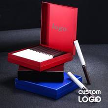 Estojo de cigarros com tampa de metal, escrito grátis, portátil, à prova de umidade, personalizado, presente, armazenamento de cigarro 2024 - compre barato