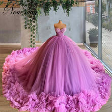 Sweetheart Puffy Prom Dresses 2021 Dubai Design Ball Gown Dress For Weddings Abendkleider Tulle Tiered Evening Wear Party Night 2024 - buy cheap