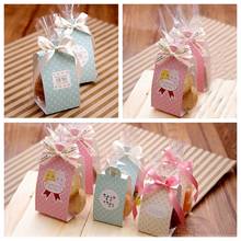 Набор синих и розовых пакетов в горошек для торта и печенья, подарочная оберточная сумка для леденцов 100 компл./лот 2024 - купить недорого