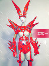 Sexy  stage dance wear Women red Space female warrior armor future technology performance clothing nightclub cosplay 2024 - buy cheap