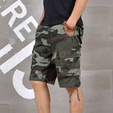 Bermuda masculina camuflada militar de verão, curta leve de algodão com bolsos curtos para homens vintage 2024 - compre barato