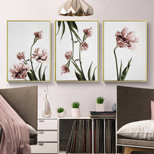 Flower tulip poster decoration wall art canvas waterproof ink painting living room bedroom office home decoration 2024 - buy cheap