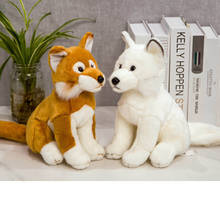28cm Plush Fox Doll Stuffed Lifelike Dog Toy Cute Fox Plush Toys for Kids Soft Dolls Yellow White Dog Children Birthday Gift 2024 - buy cheap