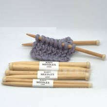 Agulhas de tricô de bambu com 6 tamanhos, 15, 20 ou 25mm, agulhas de crochê grossas, ganchos de madeira para diy, cachecol, cobertor 2024 - compre barato