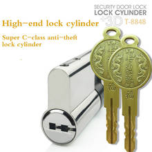 Door Lock stainless steel Cylinder Double Open  Break Anti Pry Stainless Steel Bar Brass Snake Groove Cylinder Full 8 Keys 2024 - buy cheap