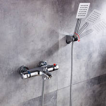 Vidric vidric termostática chuveiro torneiras conjunto cromado termostática válvula de mistura banho chuveiro termostática torneira misturadora montagem na parede 2024 - compre barato