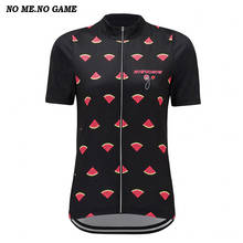 NO ME NO GAME-Camiseta de ciclismo con dibujos animados para mujer, maillot de manga corta con sandía roja, ropa de bicicleta para deportes al aire libre y de carretera 2024 - compra barato