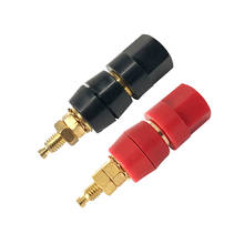 1 par de terminais preto + vermelho, conector vermelho preto, amplificador, poste de ligação, plugue adaptador de banana, alto-falante 2024 - compre barato