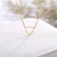 Romantic Fashion Love Heart Shape Zircon Pendant Necklaces Jewelry For Women Crystal Choker Chain Wedding Memory Best Gifts 2024 - buy cheap