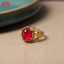 s925 silver jewelry enamel red corundum ring 2024 - buy cheap