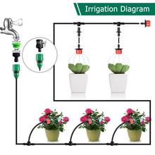Novo kit de sistema automático de irrigação por gotejamento, com tubo ajustável, para irrigação de flores e jardim 2024 - compre barato