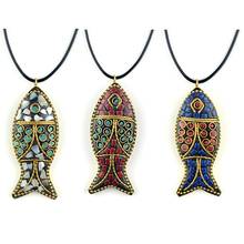 Handmade Nepalese Necklace Fish Shape Pendant and Necklace Ethnic Geometric Long Chain Statement Jewelry Women Men 2024 - buy cheap