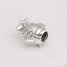 Authentic S925 Silver Bead Charm Fly Away With Flying High Airplane Bead fit Lady Bracelet Bangle DIY Jewelry 2024 - buy cheap