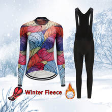 Conjunto de ropa de ciclismo para mujer, Jersey de lana térmica para bicicleta, traje deportivo para bicicleta de montaña, Kit de uniforme corporal, invierno, 2021 2024 - compra barato