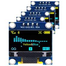 Módulo de exibição oled iic 0.96x64 pixels, 5 peças, 128 oled, amarelo, azul i2c 12864 backup display iic serial 2024 - compre barato