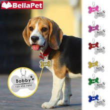 Etiqueta de identificación personalizada para perros pequeños y grandes, accesorio de identificación con nombre grabado, producto para mascotas 2024 - compra barato