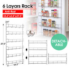 6 Layers Tier Spice Seasoning Kitchen Rack Cabinet Shelf Door Organizer Wall Mount Holder Storage Shelf Pantry Space Saver Racks 2024 - buy cheap