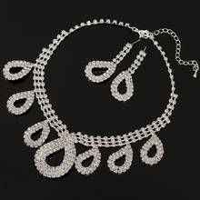 Conjunto de brincos de colar yfjewe, conjunto de joias com cristais austríacos de moda para casamento, festa de casamento, acessórios para jantar, presentes nm2 2024 - compre barato