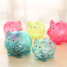 Transparent Plastic Money Saving Box Case Coins Piggy Bank Cartoon Pig Shaped 2024 - buy cheap