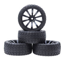 REhobby 4Pcs RC Car 1/10 Tires 64mm Tyres 10 Spoke 12mm Wheel hub for 1:10 RC On Road Touring Car HSP HPI SXC10 RC4WD Traxxas 2024 - buy cheap