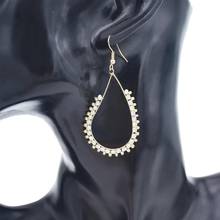 Pendientes con borlas geométricas bohemias para mujer, aretes con cuentas hechos a mano, pendientes de gota para fiesta, regalo de cumpleaños, joyería nupcial para boda 2024 - compra barato