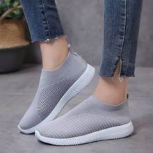 Women Spring Summer Sneakers Knitting Sock Shoes Women Casual Flats Shoes Slip On Breathable Mesh Loafers Big Size 35-43 XKD1133 2024 - buy cheap