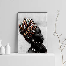 Black Gold Elegant African Art Woman Oil Painting on Canvas Cuadros Posters Prints Scandinavian Wall Picture for Living Room 2024 - buy cheap