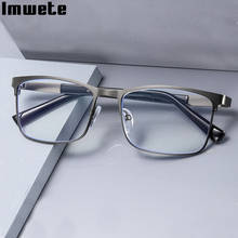 Imwete очки для чтения с блокировкой сисветильник для мужчин винтажные классические металлические зеркальные оптические очки с оправой зрение 2024 - купить недорого