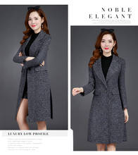 Abrigos Plaid Coat Female Plus Size 4xl Woolen Coat Slim Jacket Woman Long Coats Fashion Slim Casaco Feminino KJ209 2024 - buy cheap