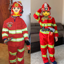 Cosplay Costume Uniform Firefighter New Year Christmas Gift Fireman Kids Boy Girl Halloween Party Role-play Carnival Fancy Suit 2024 - buy cheap