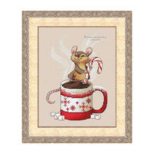 Fishxx Cross Stitch Kit Linen Cloth A3230 Hot Coffee Little Mouse Home Handmade Sewing Painting 2024 - buy cheap