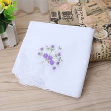 6 Pcs Vintage Cotton Ladies Embroidered Lace Handkerchief Women Floral Hanky   Dropshipping 2024 - buy cheap