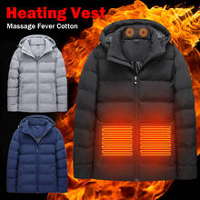 2020 Smart Heated Jackets Autumn Winter Warm Thermal Hooded Neck Massage Jackets Usb Electric Heated Outdoor Hiking Vest Coat 2024 - buy cheap