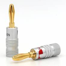 12pcs  24K Gold Pure Copper Adapter  4mm Nakamichi Banana Plug  Audio Socket Jack Screw Electronic Connector Terminals 2024 - buy cheap