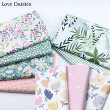 100% Cotton Twill DARK GREEN PINK Gray Camel Bird Leaves Loverly Flower Floral Fabric For Bedding Pillow Clothing Dress Textile 2024 - buy cheap