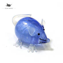 Figuritas de ratón de cristal con diseño de lámina de plata azul, adornos de rata vívida, colección de Festival, regalos de fiesta para niños, decoración de Mesa para el hogar 2024 - compra barato