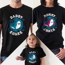 Daddy and Mommy and Baby Family Shark T-Shirt Family Matching Outfits Gift Mom and Dad and Children Shark Family T-shirt 2024 - buy cheap