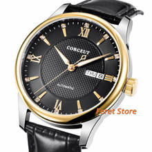 Corgeut 40mm Men's Sapphire Automatic date week Leather gold Case black dial Watches Miyota mechanical Gift Watch часы мужские 2024 - buy cheap